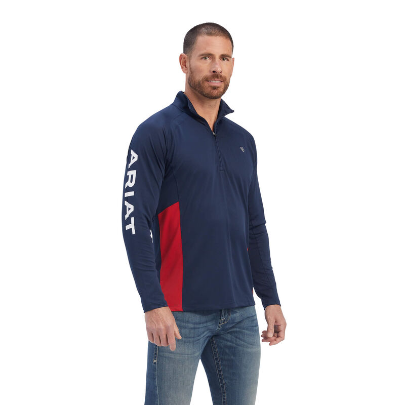 Ariat Hemden Herren - Sunstopper Team 1/4 Zip Navy ( HJAXT-4671 )